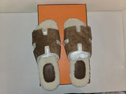 Hermes Chypre Sandals in Marron Teck/Ecru EU 44.5